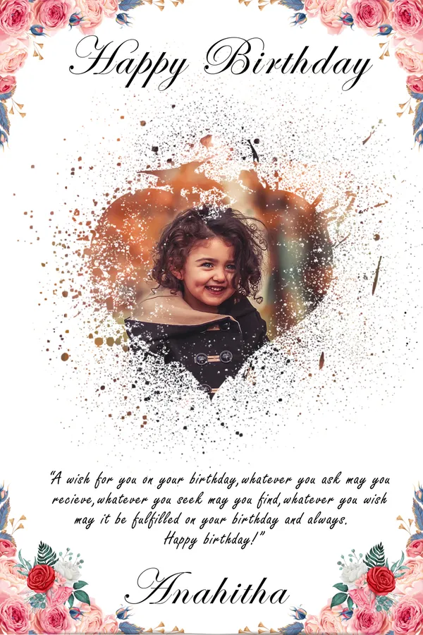 Personalized_Birthday_Photo_Frame_With_Quote_Custom_Kids_Floral_Wall_Art_Gift