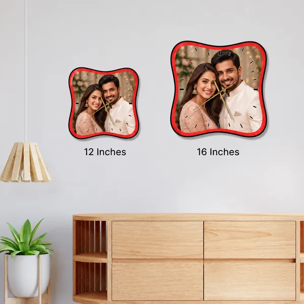 Personalized_Concave_Square_Wooden_Photo_Wall_Clock_Single_Picture