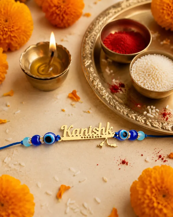 Personalized_Name_Rakhi_for_Brother_with_Evil_Eye_Beads_-_Custom_Gold_Plated_Name_Bracelet_Rakhi_-_Unique_Rakshabandhan_Gift_for_Brother