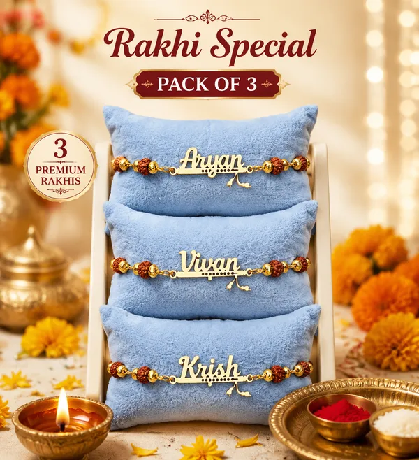 Personalized_Name_Rakhi_with_Rudraksha_Beads_-_Custom_Gold_Plated_Name_Bracelet_for_Brother_-_Spiritual_Rakshabandhan_Gift_PACK_OF_-_3
