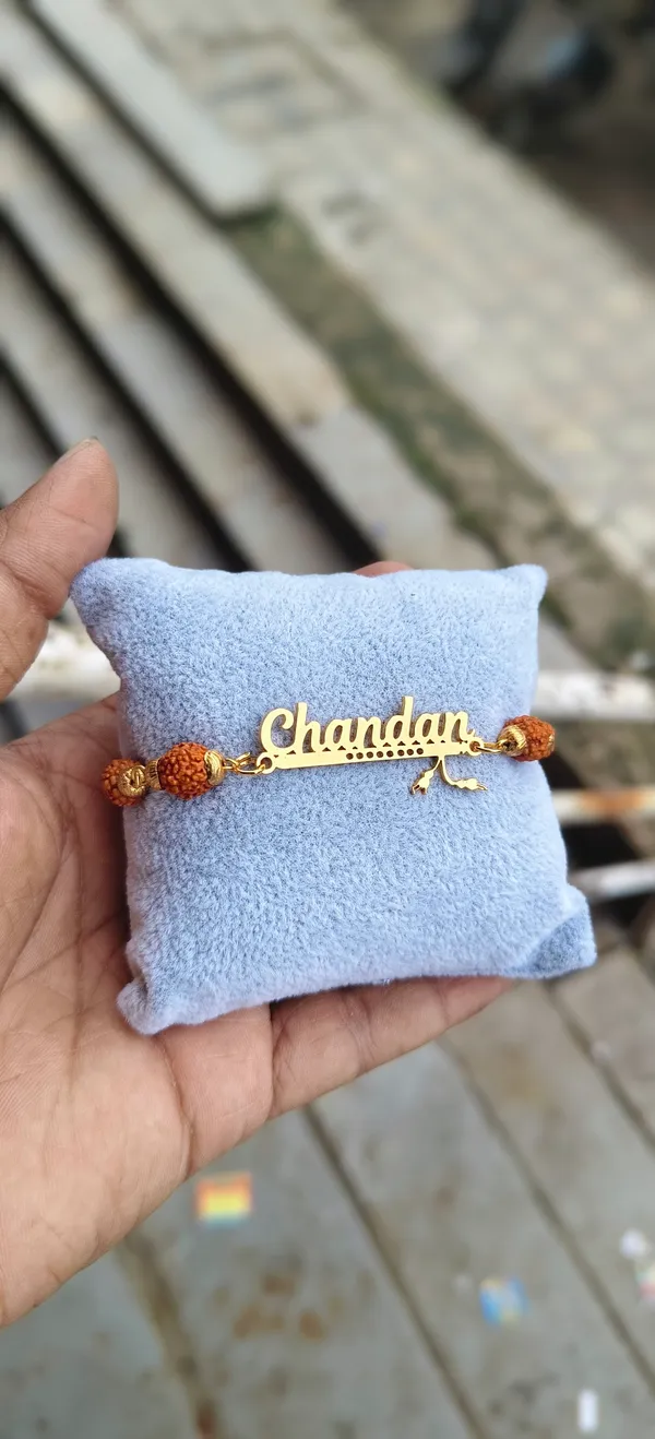 Personalized_Name_Rakhi_with_Rudraksha_Beads_-_Custom_Gold_Plated_Name_Bracelet_for_Brother_-_Spiritual_Rakshabandhan_Gift