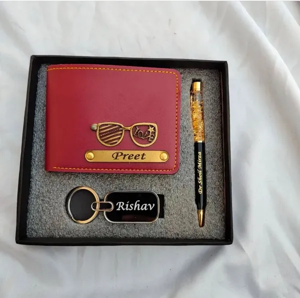 Personalized_Men's_Gift_Set_Customized_Leather_Wallet,_Crystal_Pen_&_Name_Engraved_Keychain_Combo