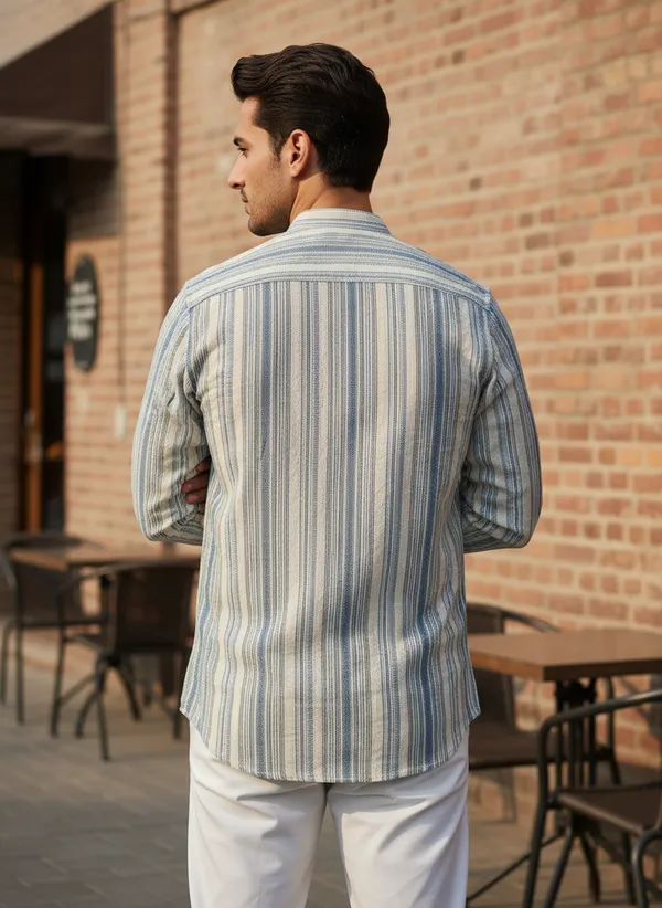 Men's_Vertical_Striped_Mandarin_Collar_Casual_Shirt