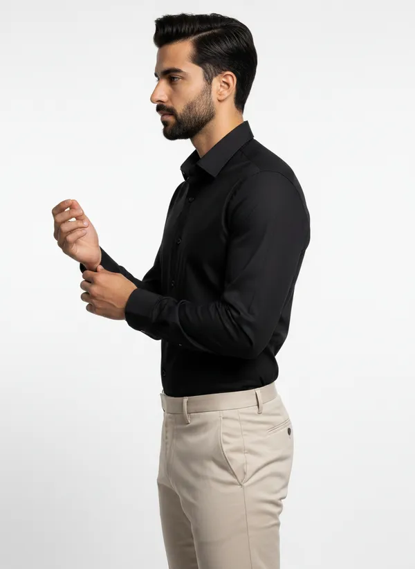 Men's_Solid_Casual_Cotton_Shirt_with_Rolled_Sleeves