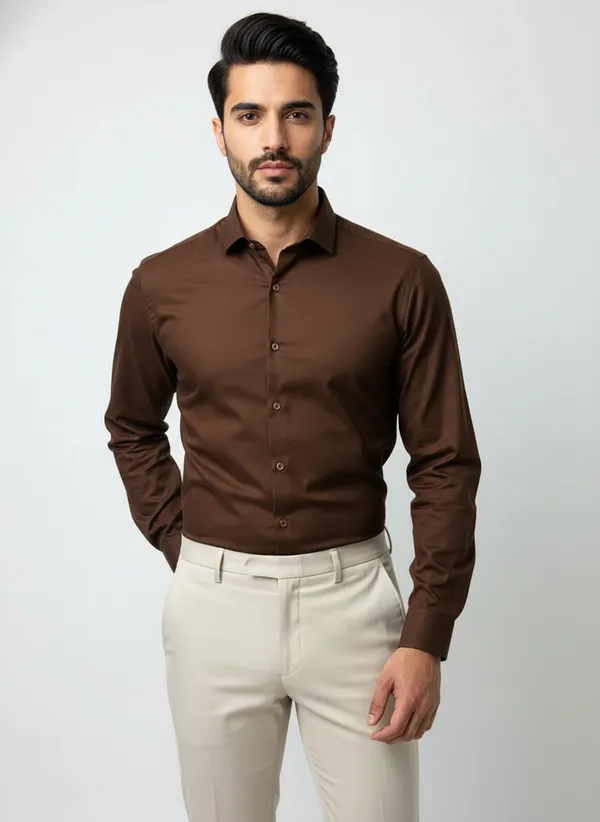 Men's_Solid_Casual_Cotton_Shirt_with_Rolled_Sleeves