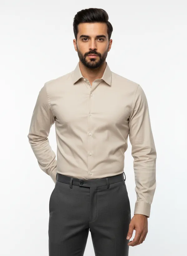 Men's_Solid_Casual_Cotton_Shirt_with_Rolled_Sleeves