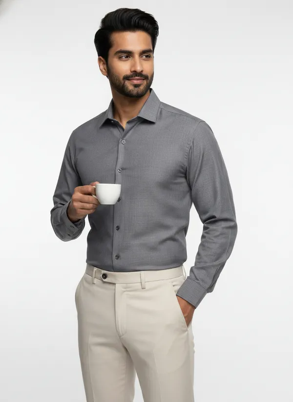 Men's_Solid_Casual_Cotton_Shirt_with_Rolled_Sleeves