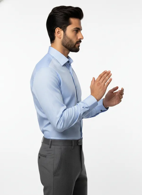 Men's_Solid_Casual_Cotton_Shirt_with_Rolled_Sleeves