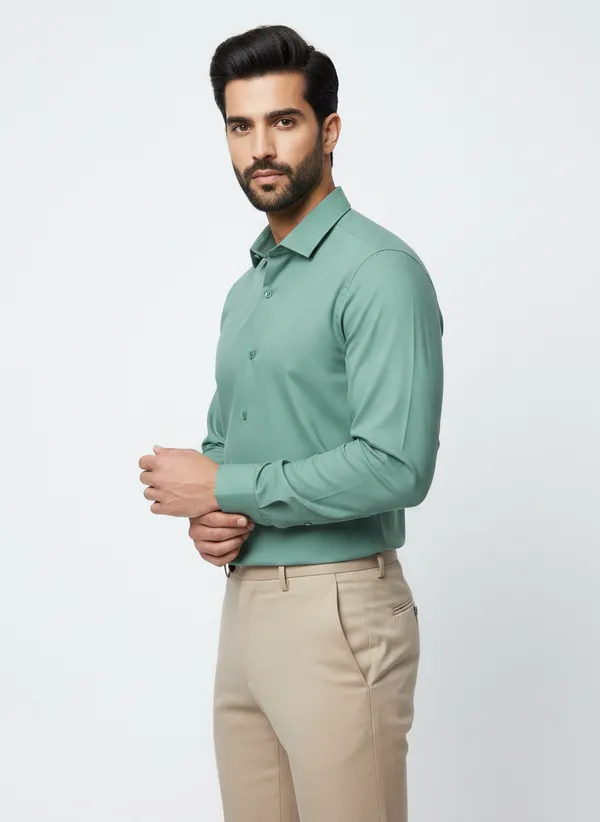 Men's_Solid_Casual_Cotton_Shirt_with_Rolled_Sleeves