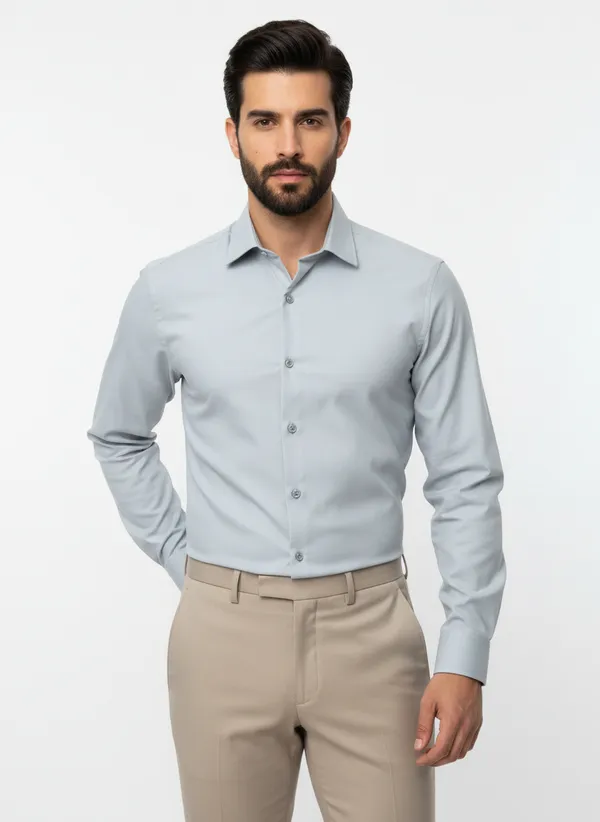 Men's_Solid_Casual_Cotton_Shirt_with_Rolled_Sleeves