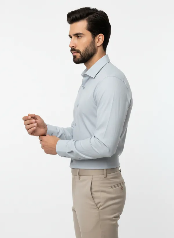 Men's_Solid_Casual_Cotton_Shirt_with_Rolled_Sleeves