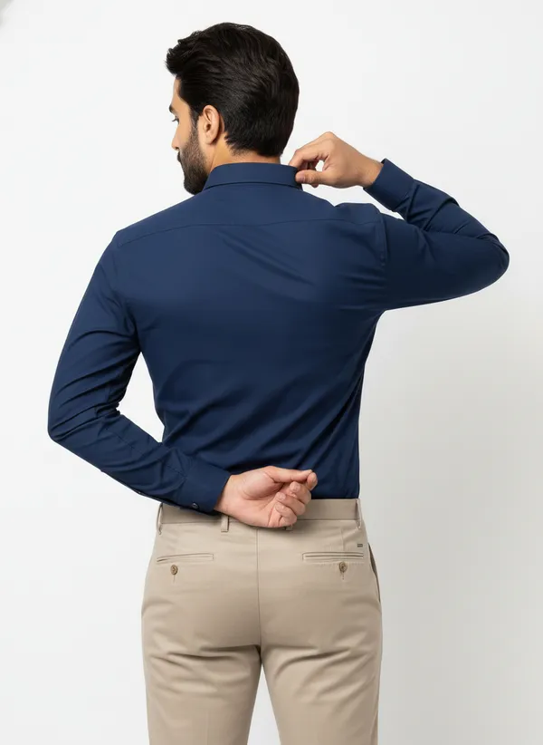 Men's_Solid_Casual_Cotton_Shirt_with_Rolled_Sleeves