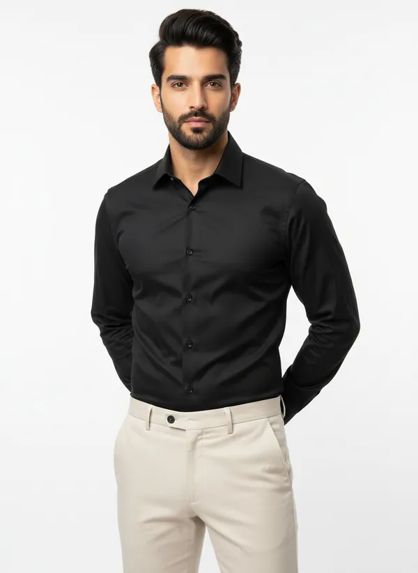 Men's_Solid_Casual_Linen_Shirt_with_Rolled_Sleeves