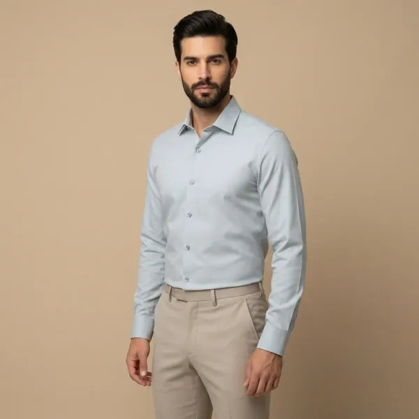 Men's_Solid_Casual_Cotton_Shirt_with_Rolled_Sleeves