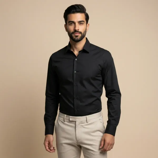 Men's_Solid_Casual_Linen_Shirt_with_Rolled_Sleeves
