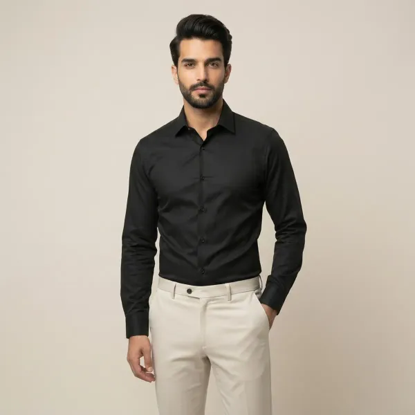 Men's_Solid_Casual_Cotton_Shirt_with_Rolled_Sleeves