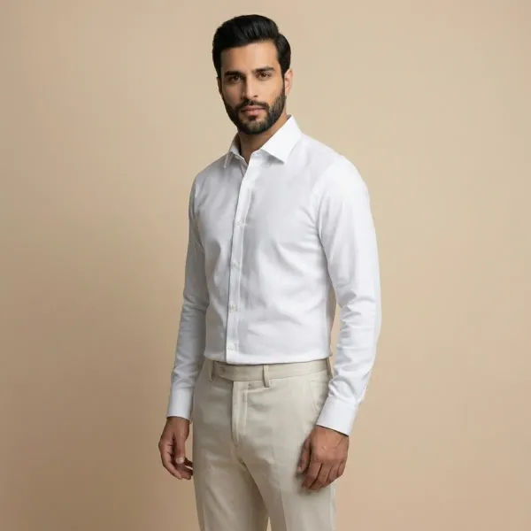Men's_Solid_Casual_Cotton_Shirt_with_Rolled_Sleeves