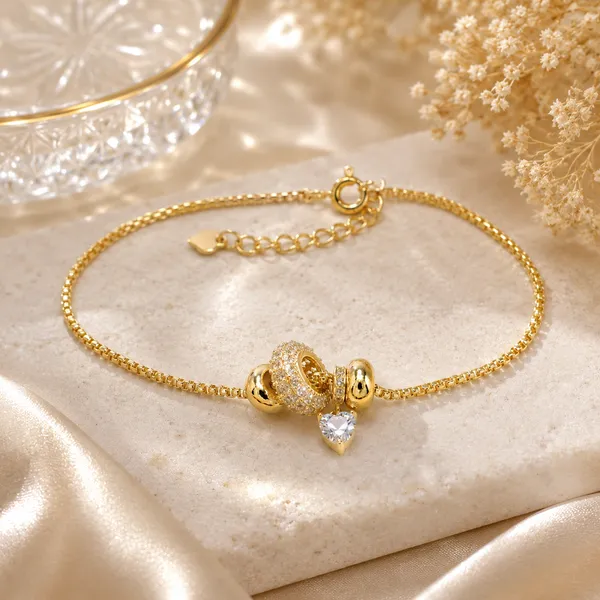 Yellow_Gold_Sterling_Silver_Charm_Bracelet_For_Women