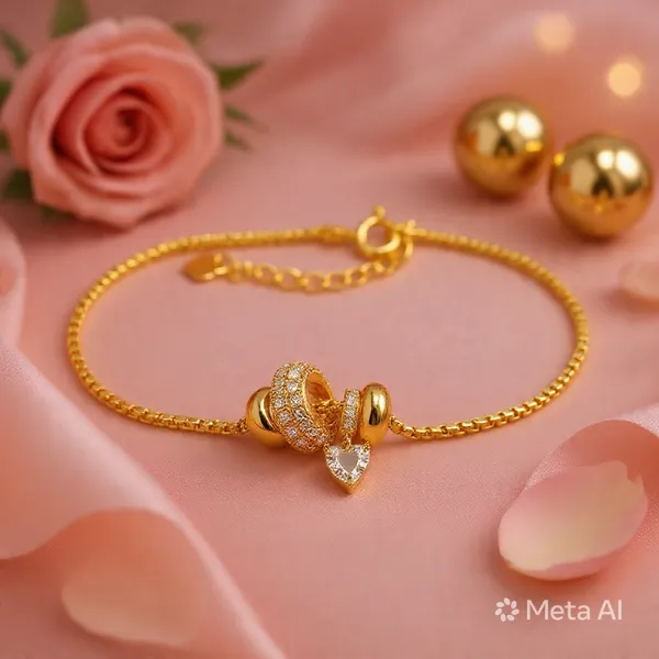 Yellow_Gold_Sterling_Silver_Charm_Bracelet_For_Women