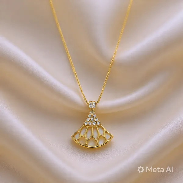 Yellow_Gold_Sterling_Silver_Seashell_Zirconia_Pendant_Necklace_For_Women