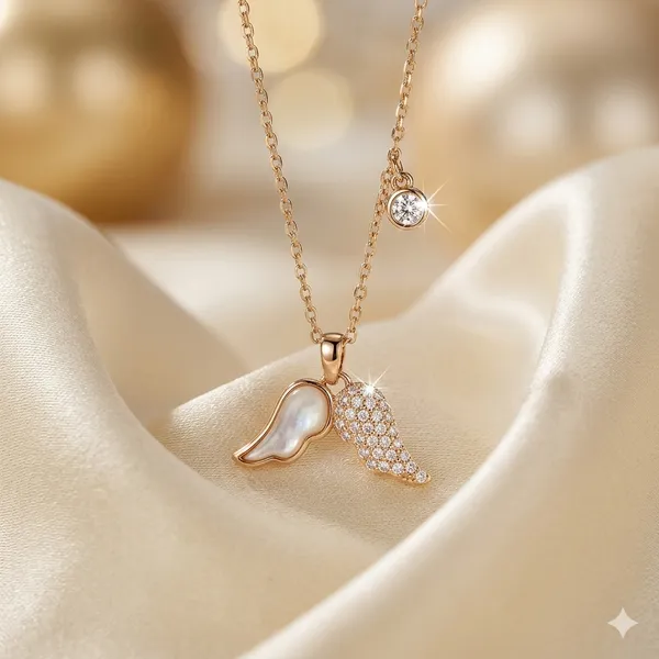 Rose_Gold_Sterling_Silver_Angel_Wing_Pendant_Necklace_For_Women