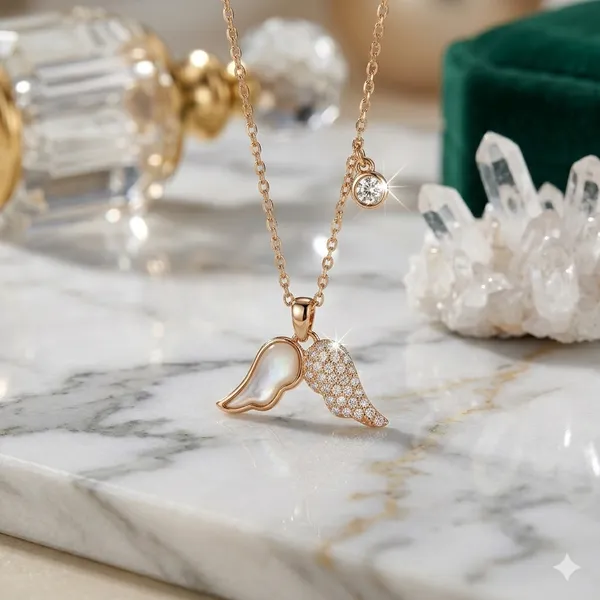 Rose_Gold_Sterling_Silver_Angel_Wing_Pendant_Necklace_For_Women