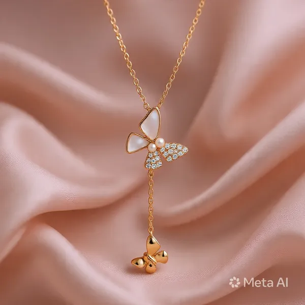 Rose_Gold_Sterling_Silver_Butterfly_Drop_Necklace_For_Women