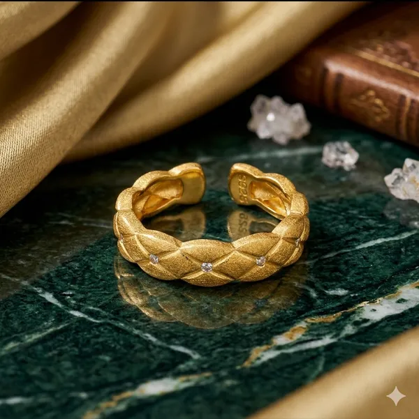 Yellow_Gold_Sterling_Silver_Braided_Adjustable_Ring_For_Women