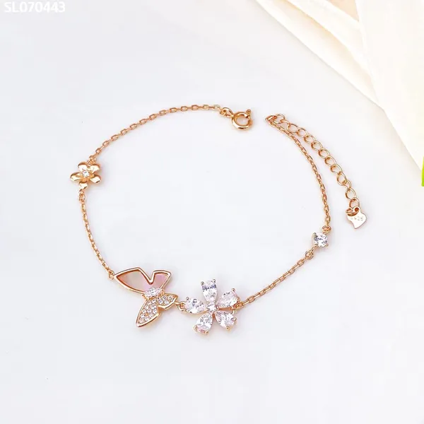 Rose_Gold_Sterling_Silver_Butterfly_Charm_Bracelet_For_Women