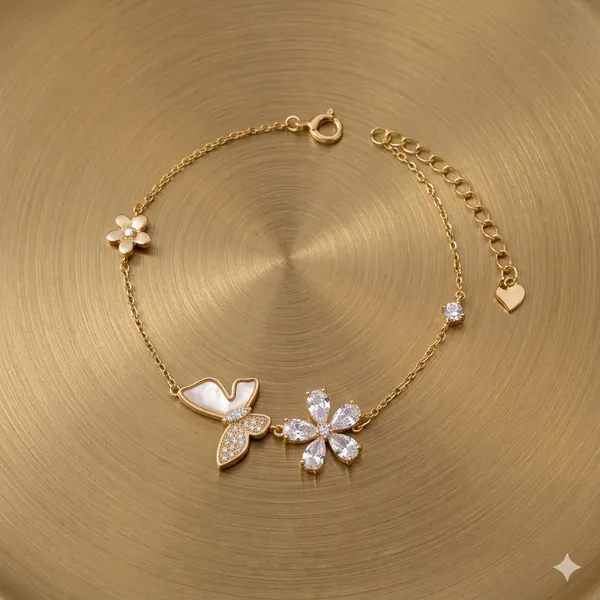 Rose_Gold_Sterling_Silver_Butterfly_Charm_Bracelet_For_Women