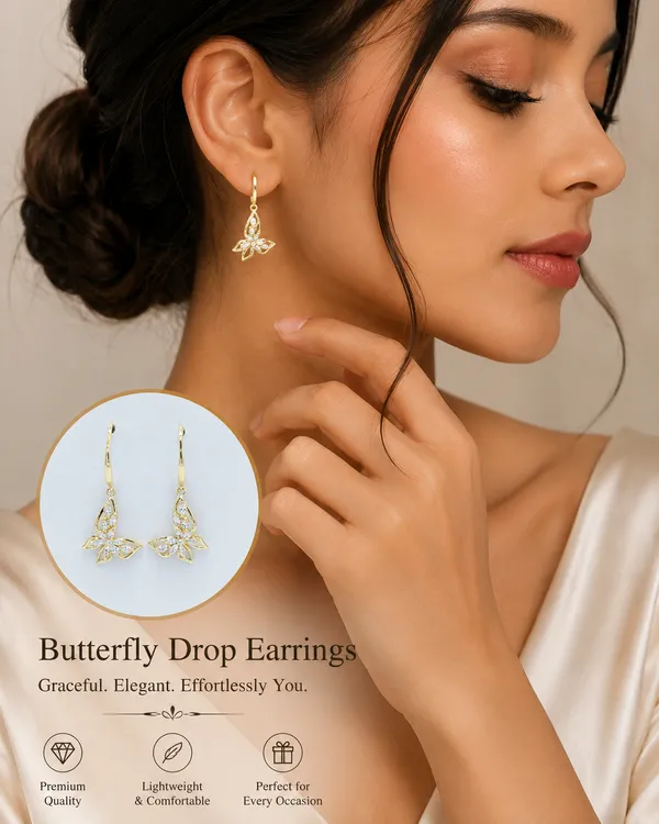 Yellow_Gold_Sterling_Silver_Butterfly_Drop_Earrings_For_Women