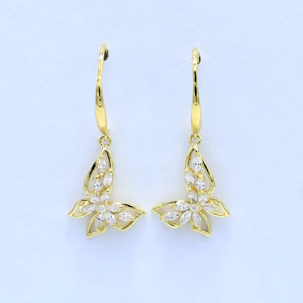 Yellow_Gold_Sterling_Silver_Butterfly_Drop_Earrings_For_Women