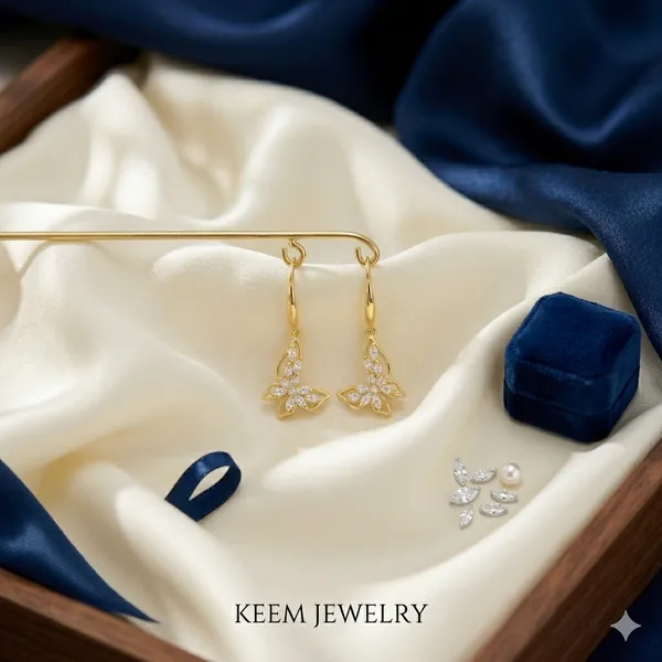Yellow_Gold_Sterling_Silver_Butterfly_Drop_Earrings_For_Women