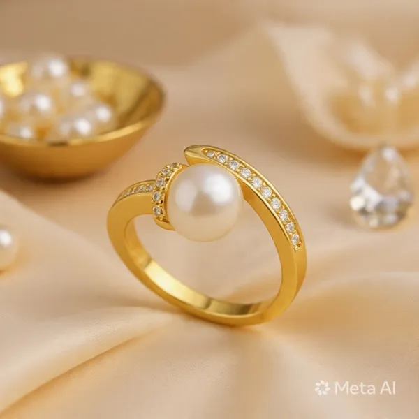 Yellow_Gold_Sterling_Silver_Pearl_Zirconia_Accent_Ring_For_Women