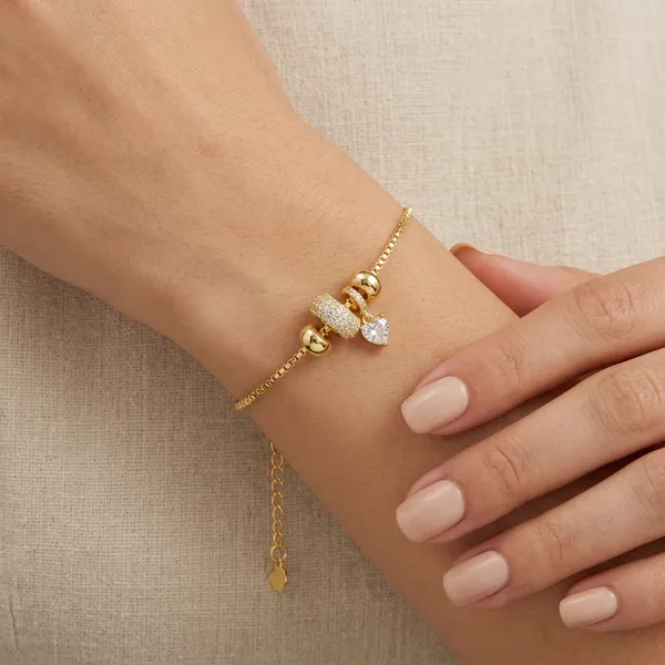 Yellow_Gold_Sterling_Silver_Charm_Bracelet_For_Women