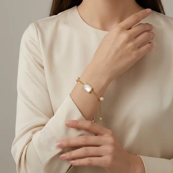 Yellow_Gold_Sterling_Silver_Mother_Of_Pearl_Chain_Bracelet_For_Women
