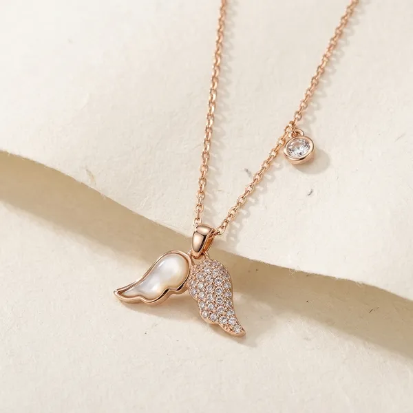 Rose_Gold_Sterling_Silver_Angel_Wing_Pendant_Necklace_For_Women