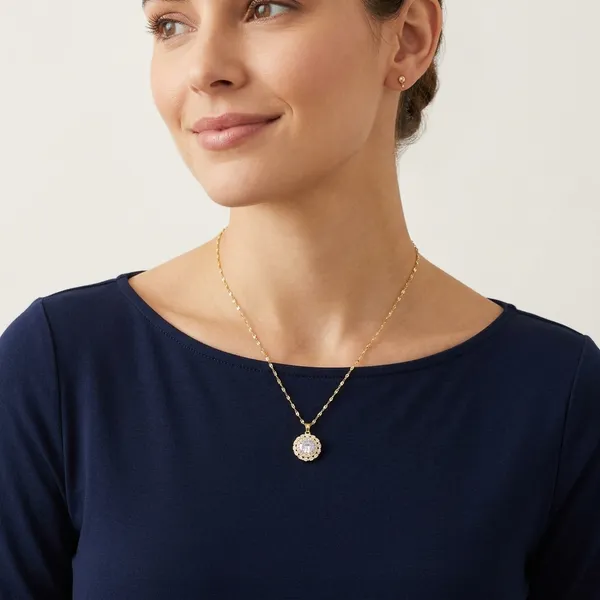 Yellow_Gold_Sterling_Silver_Cubic_Zirconia_Halo_Pendant_Necklace_For_Women