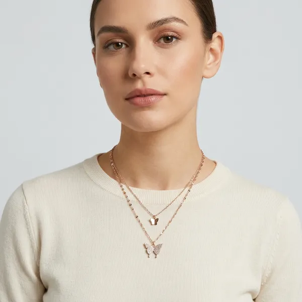 Rose_Gold_Sterling_Silver_Layered_Butterfly_Pendant_Necklace_For_Women
