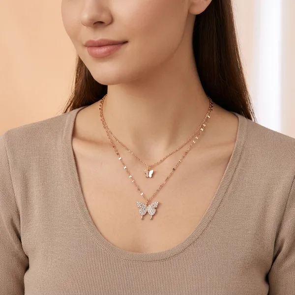 Rose_Gold_Sterling_Silver_Layered_Butterfly_Pendant_Necklace_For_Women