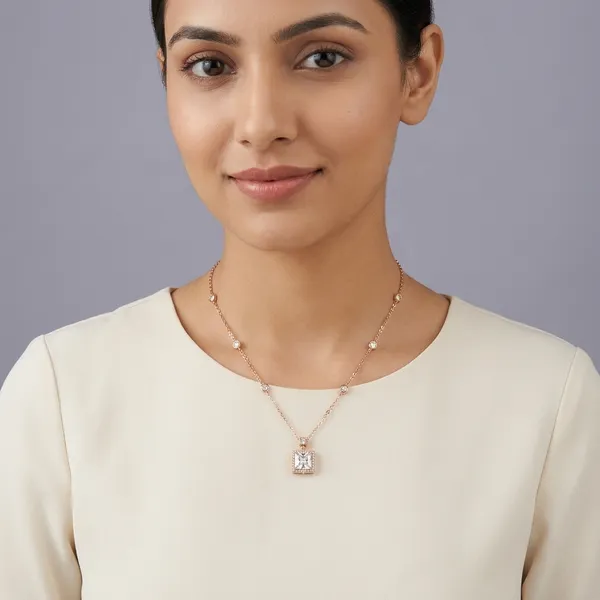 Rose_Gold_Sterling_Silver_Princess_Cut_Solitaire_Pendant_Necklace_For_Women