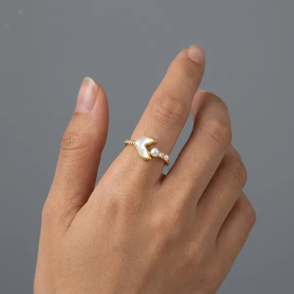 Yellow_Gold_Sterling_Silver_Heart_Pearl_Adjustable_Ring_For_Women