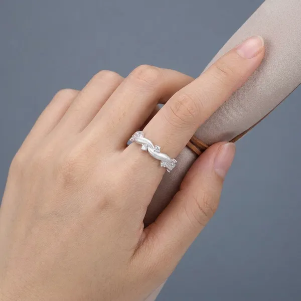 White_Sterling_Silver_Twisted_Band_Adjustable_Ring_For_Women