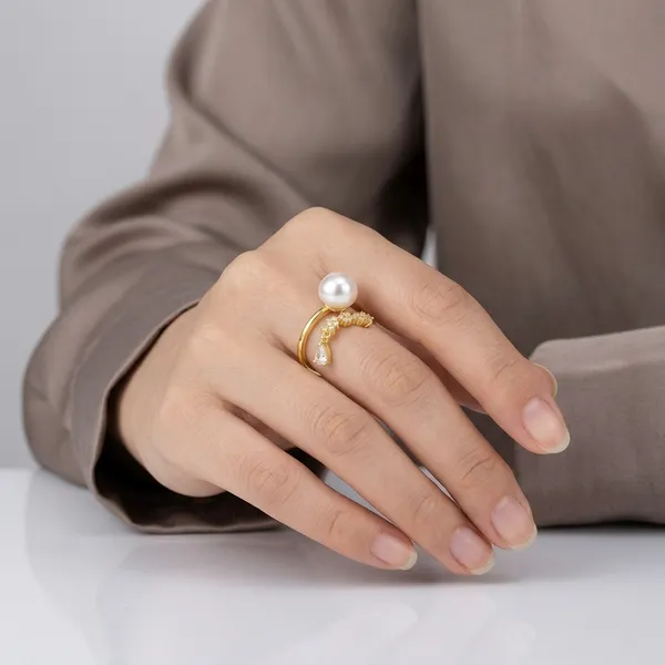 Yellow_Gold_Sterling_Silver_Pearl_Open_Ring_For_Women