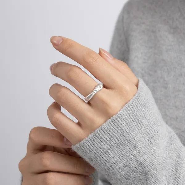 White_Rhodium_Sterling_Silver_Studded_Adjustable_Band_Ring_For_Women