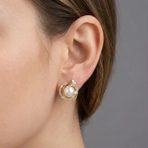 Yellow_Gold_Sterling_Silver_Pearl_Spiral_Stud_Earrings_For_Women