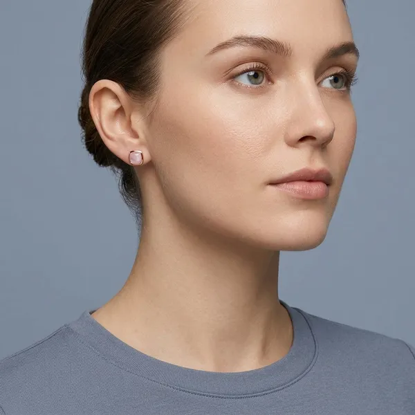 Rose_Gold_Sterling_Silver_Cushion_Cut_Pink_Stud_Earrings_For_Women