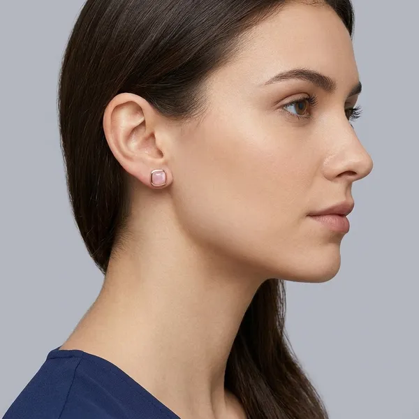 Rose_Gold_Sterling_Silver_Cushion_Cut_Pink_Stud_Earrings_For_Women