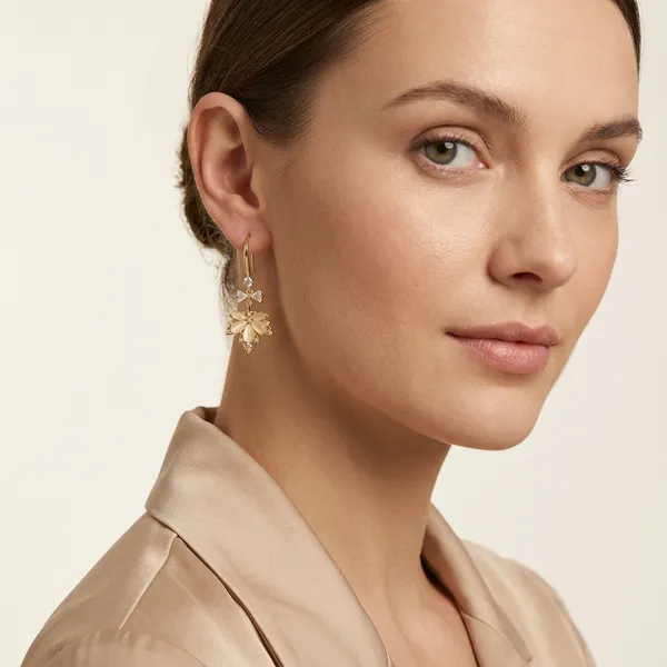 Yellow_Gold_Sterling_Silver_Floral_Drop_Earrings_For_Women