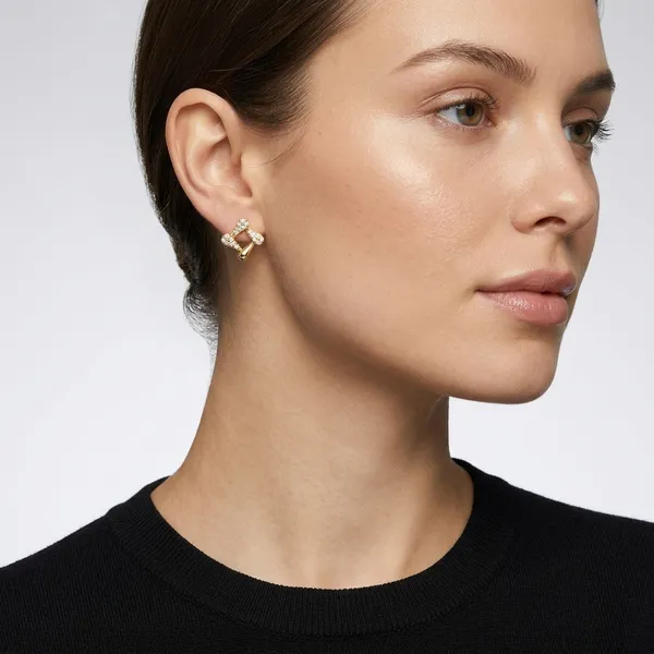 Yellow_Gold_Sterling_Silver_Diamond_Shape_Stud_Earrings_For_Women